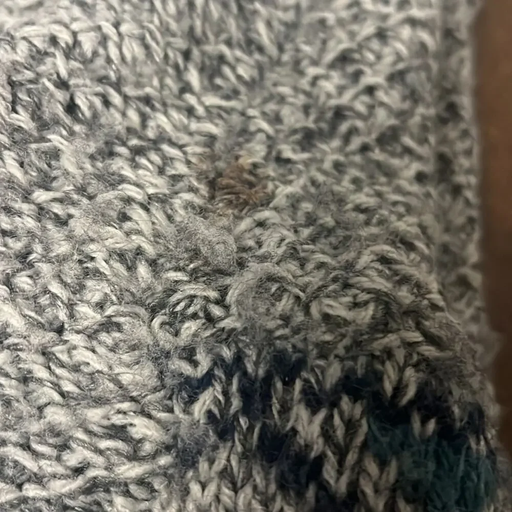 Royal Robbins Knit Zip Up Hoodie Sweater Wool Blend Women’s Large Blue Gray L - Picture 7 of 7